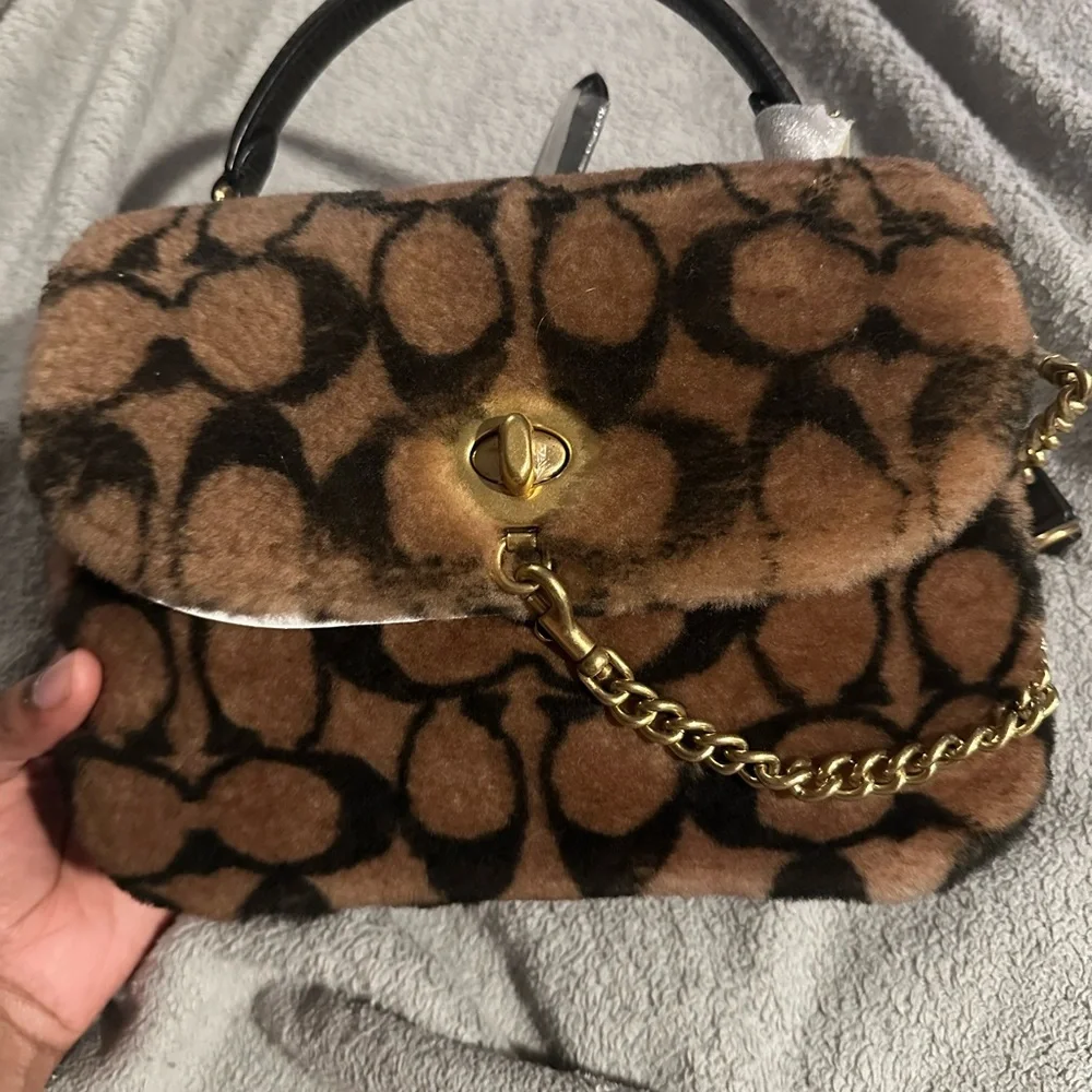 Coach x Jennifer Lopez Signature Shearling Satchel - Picture 2 of 7